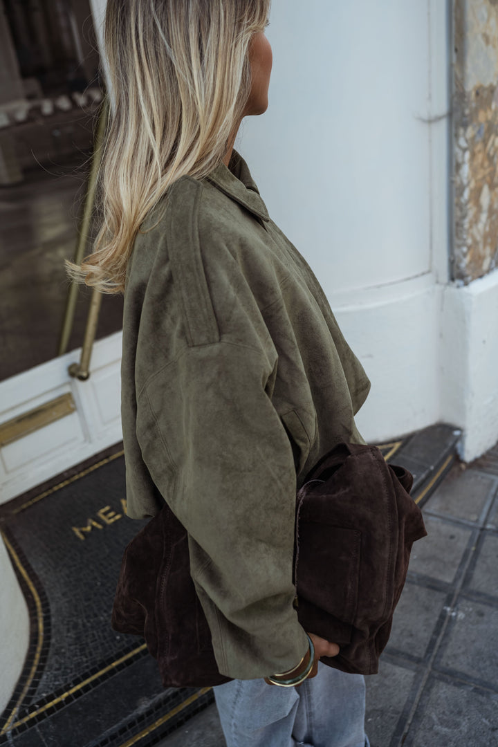 Amélie Suede Jacket Khaki