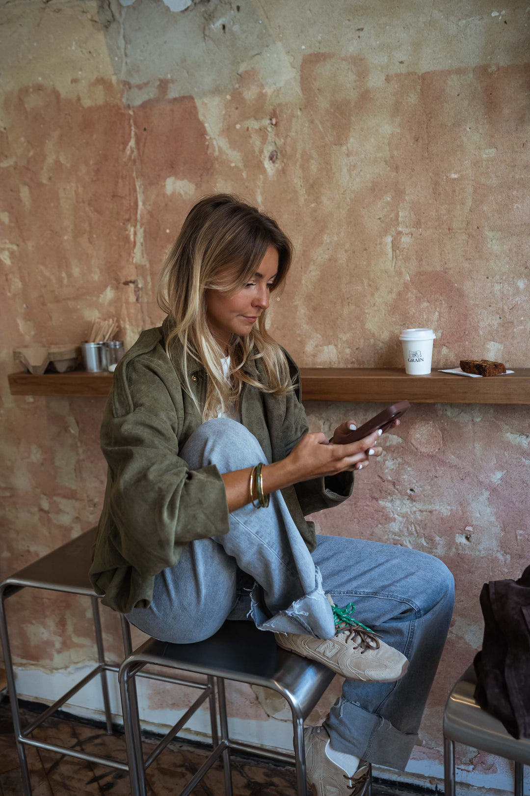 Amélie Suede Jacket Khaki