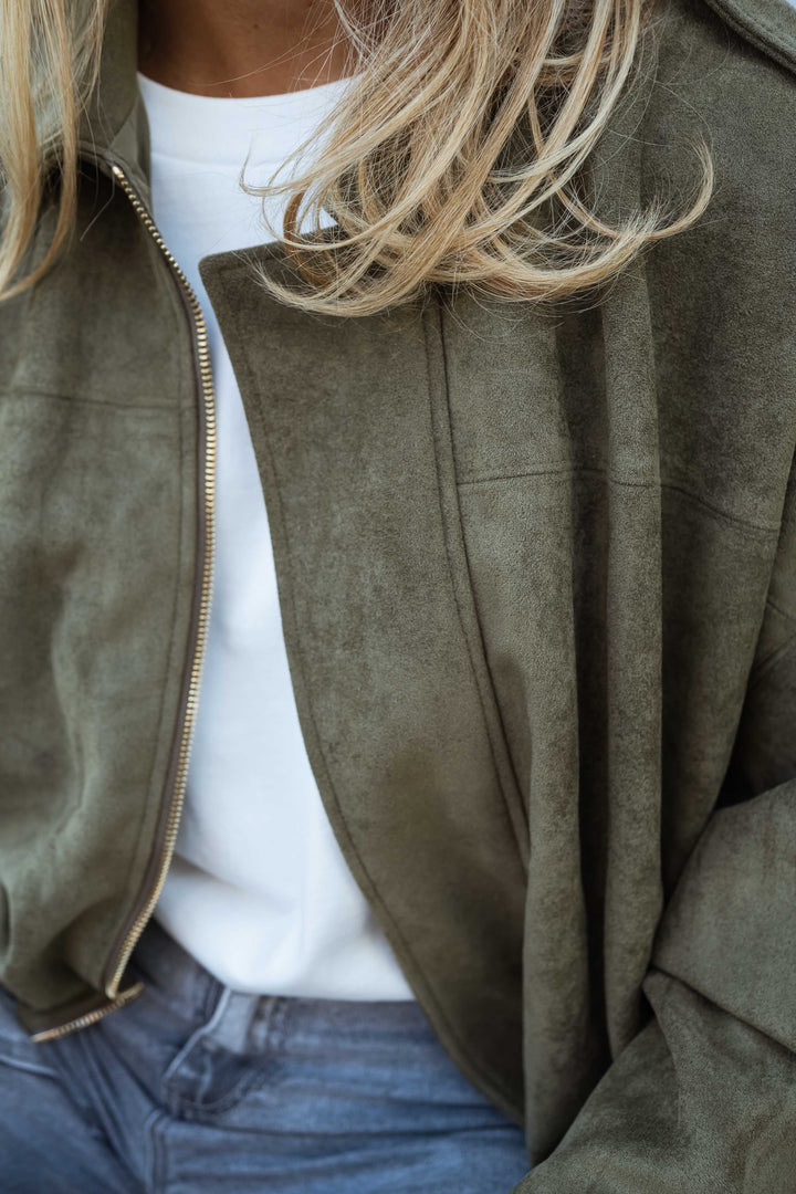 Amélie Suede Jacket Khaki