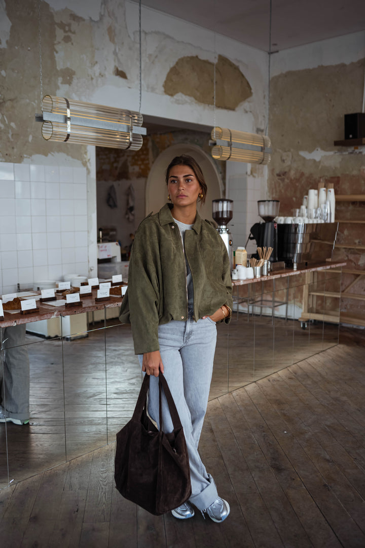 Amélie Suede Jacket Khaki