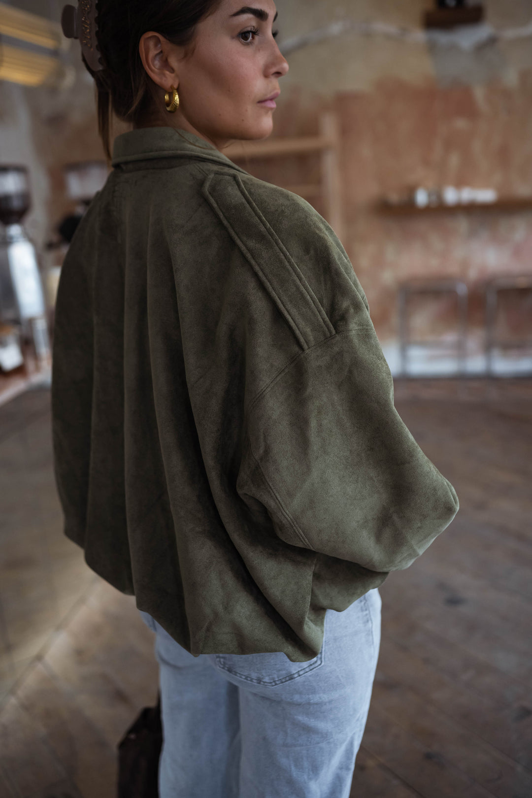 Amélie Suede Jacket Khaki