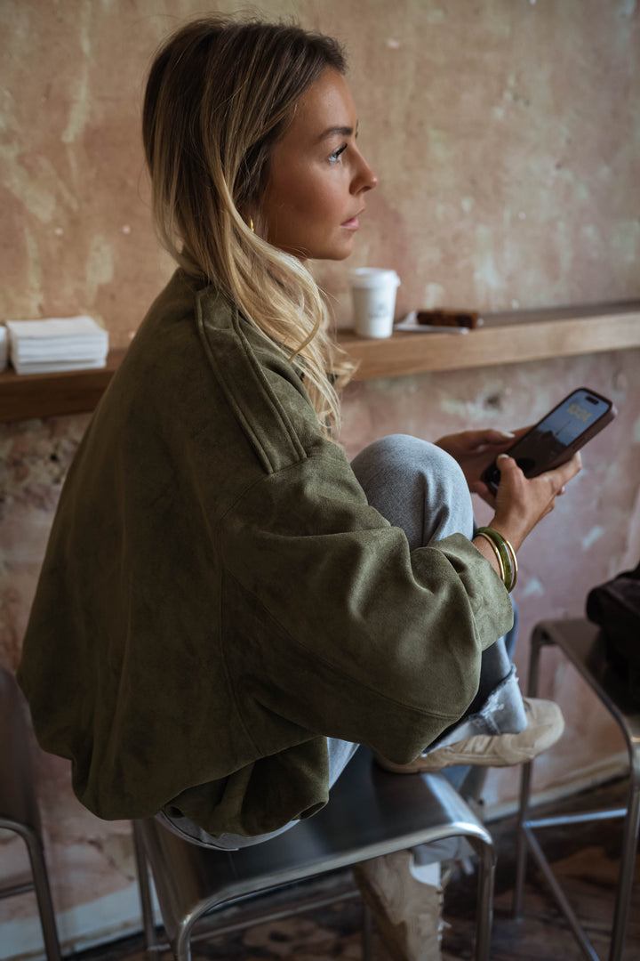 Amélie Suede Jacket Khaki