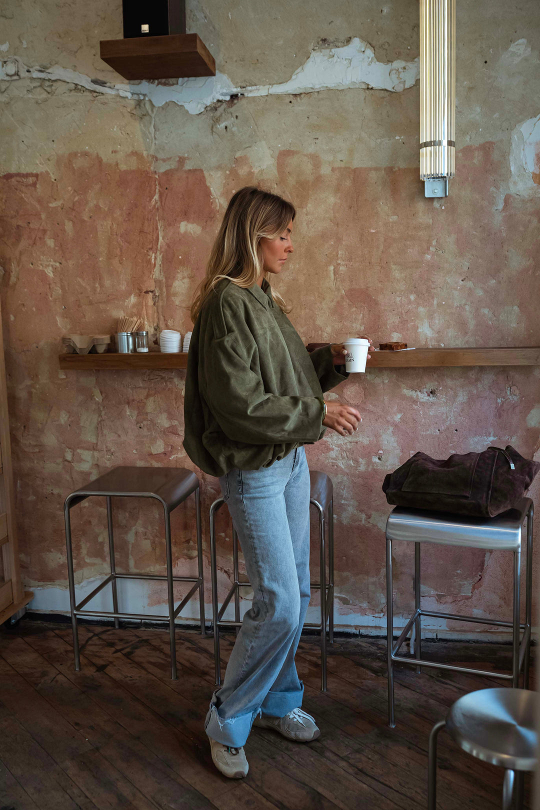 Amélie Suede Jacket Khaki