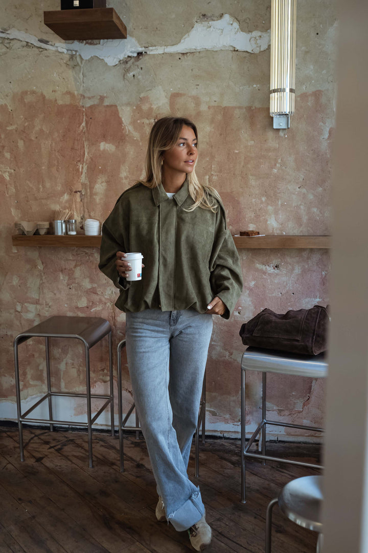 Amélie Suede Jacket Khaki