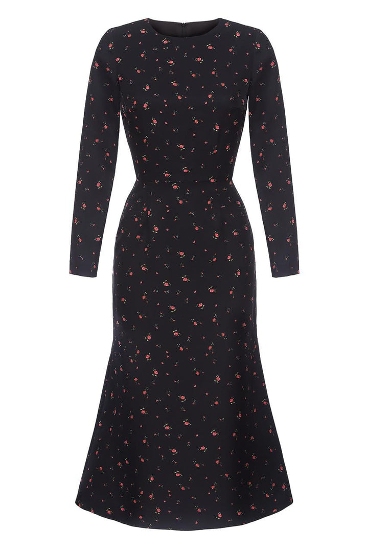 Long sleeve silhouette midi dress