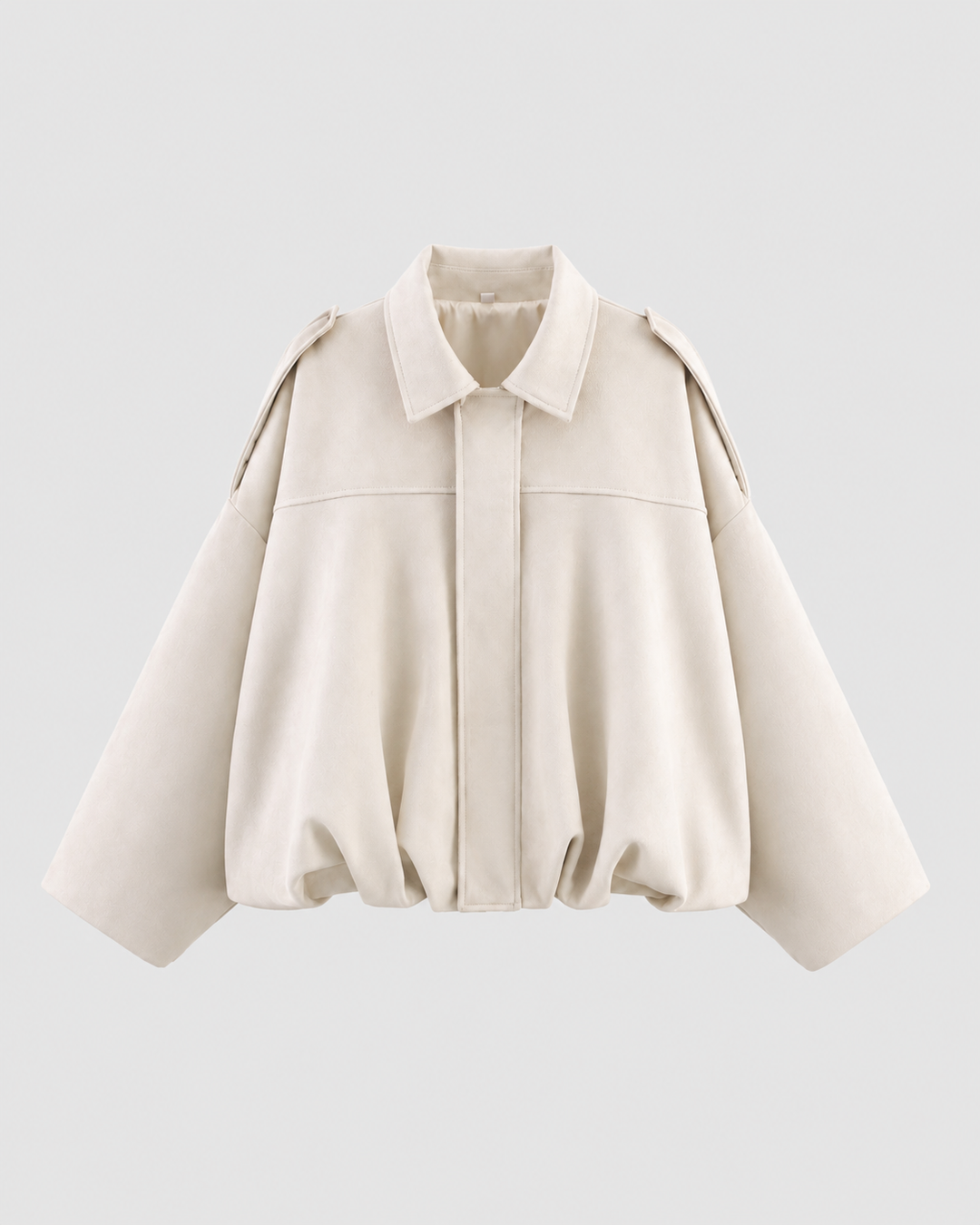 Women’s Suede Zip Up Jacket – Relaxed Cropped Fit