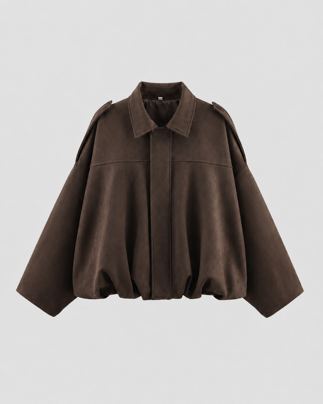 Women’s Suede Zip Up Jacket – Relaxed Cropped Fit