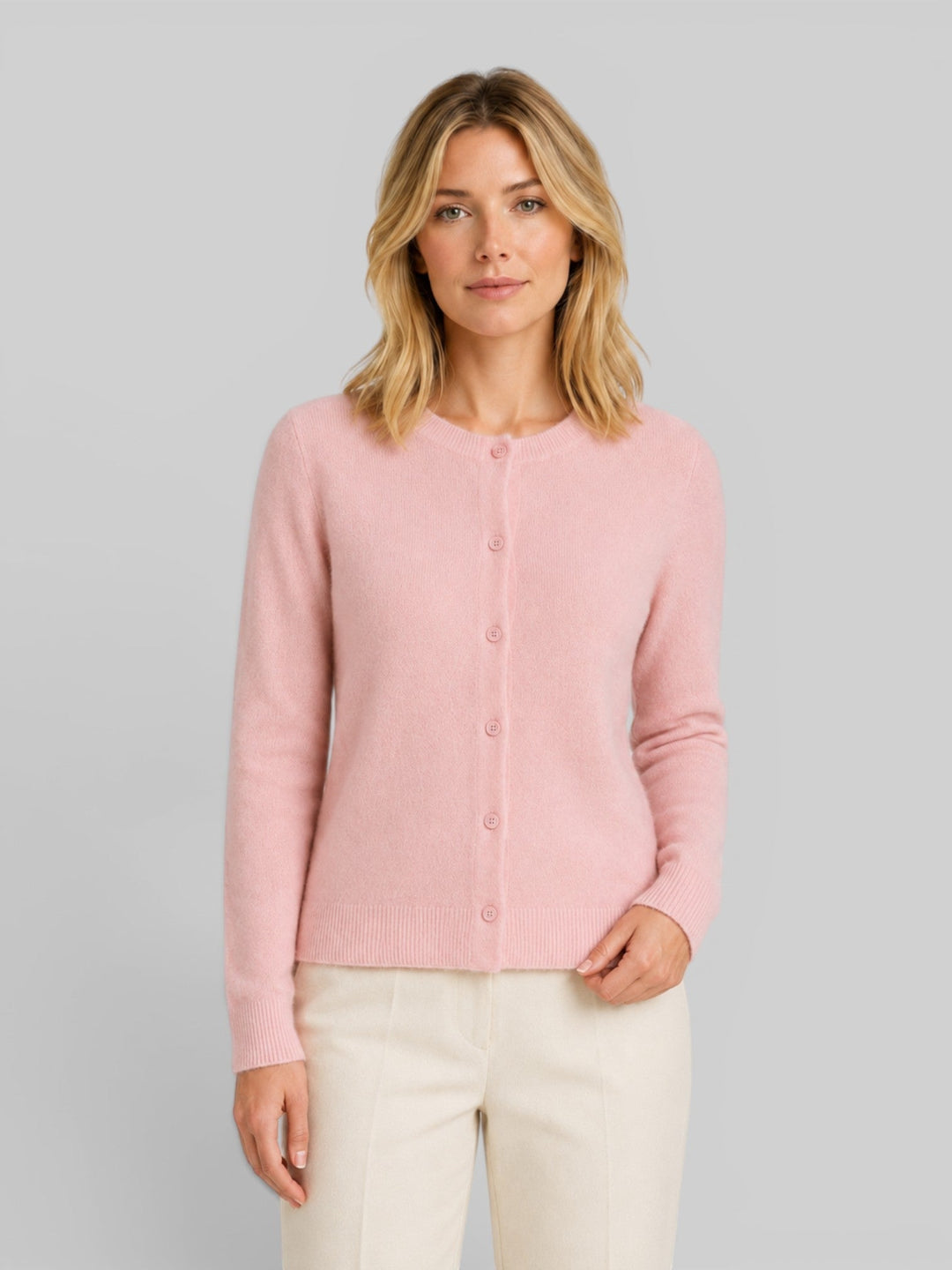 Madeleine | Relaxed Fit Wool Knit Long Sleeve Cardigan