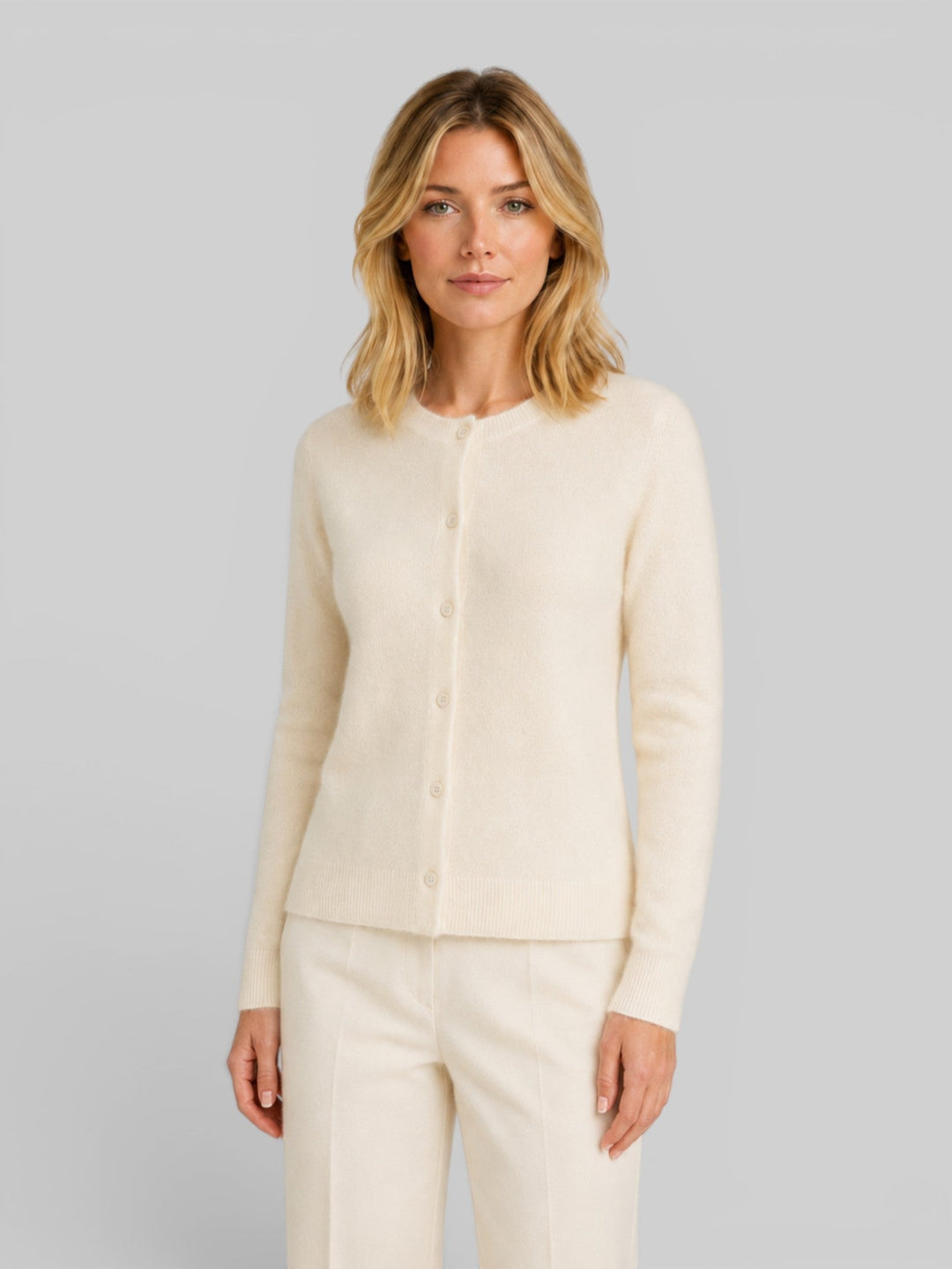 Madeleine | Relaxed Fit Wool Knit Long Sleeve Cardigan