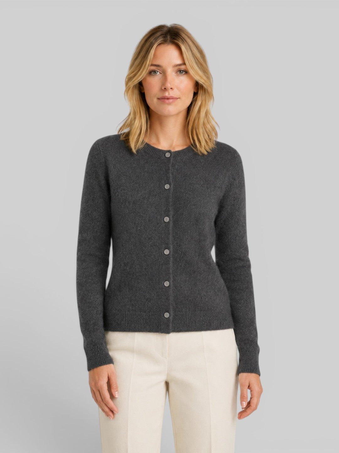Madeleine | Relaxed Fit Wool Knit Long Sleeve Cardigan