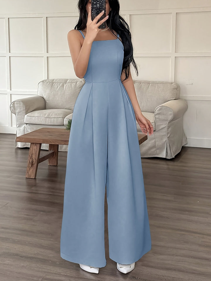 Wide-Leg Loose Solid Color with Ruched Design, Suitable for Summer Women&