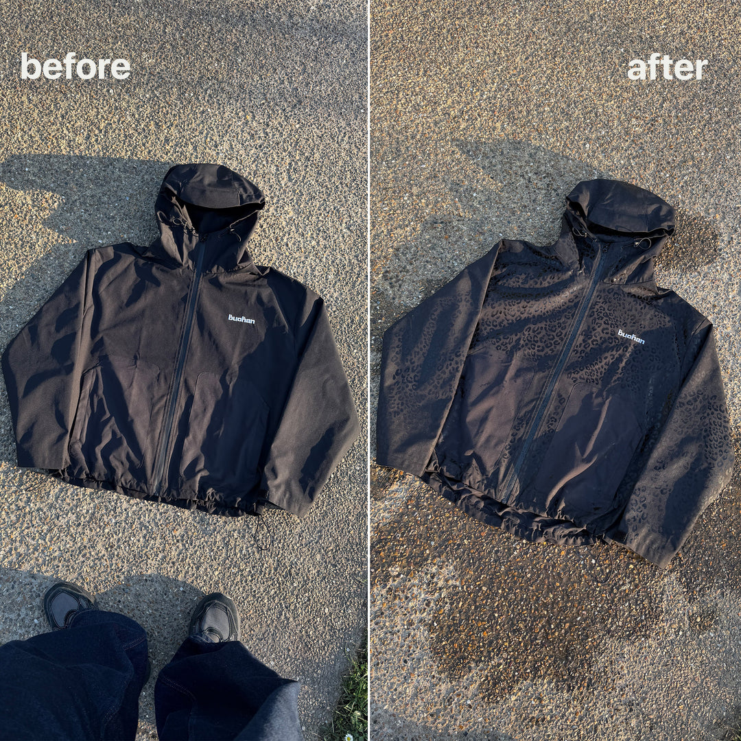 Water Reactive Cheetah Rain Jacket - Blue