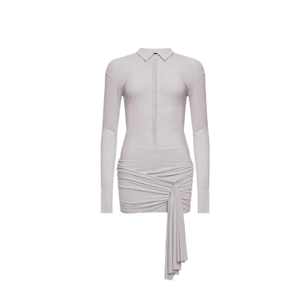 Bets Are Off Long Sleeve Shirt Gray Mini Dress