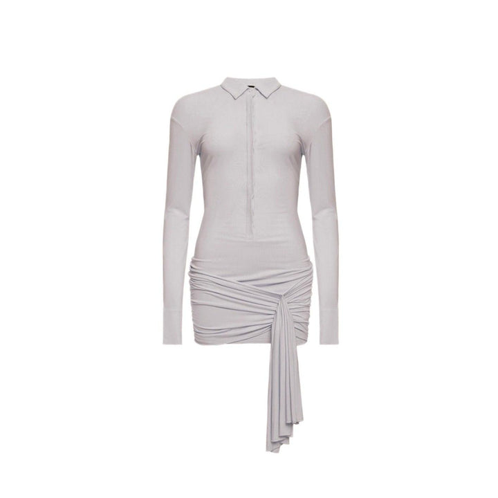 Bets Are Off Long Sleeve Shirt Gray Mini Dress