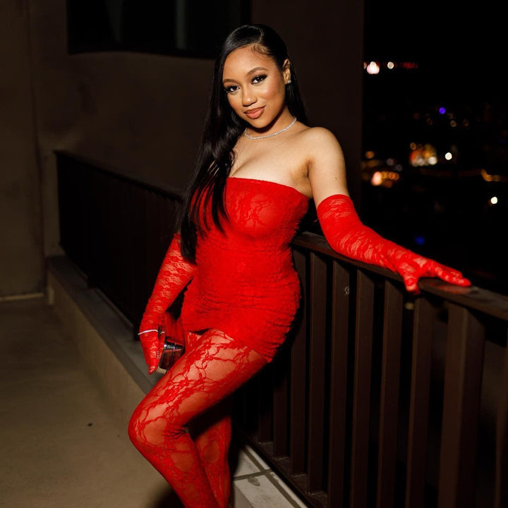 Breaking the Rules Red Lace Three-Piece Set