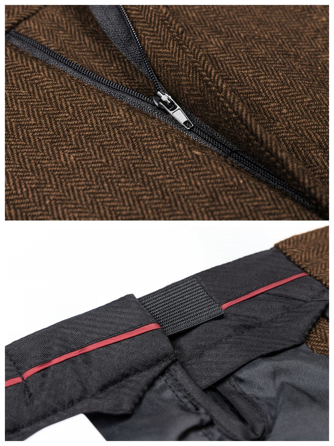 Men’s Herringbone Pleated Tailored Trousers – Straight Leg Tailored Fit | Nero &amp; Luya