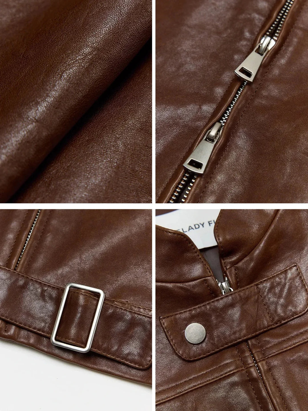 Retro Sheepskin Stand Collar Short Motorcycle Jacket “Caramel Mountain”