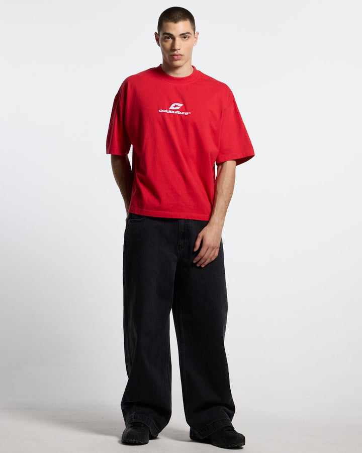 CURVED TEE RACING RED
