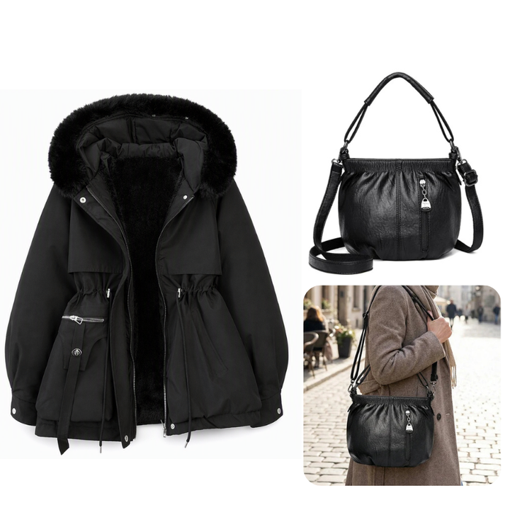 Amélie Cinched Faux Fur Parka