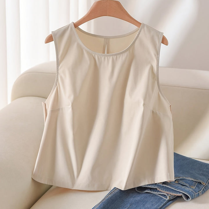 Elegant Round Neck Sleeveless Bow Tank Top
