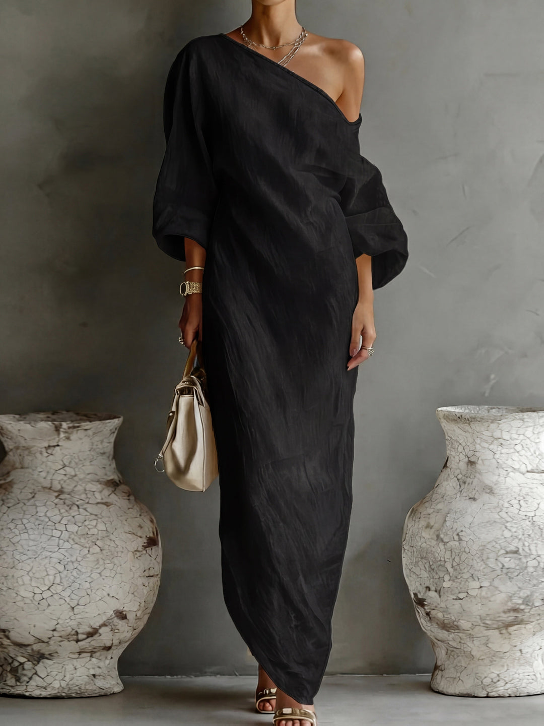 One-Shoulder Vacation Maxi Dress