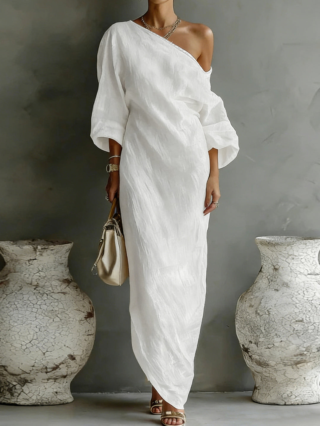 One-Shoulder Vacation Maxi Dress