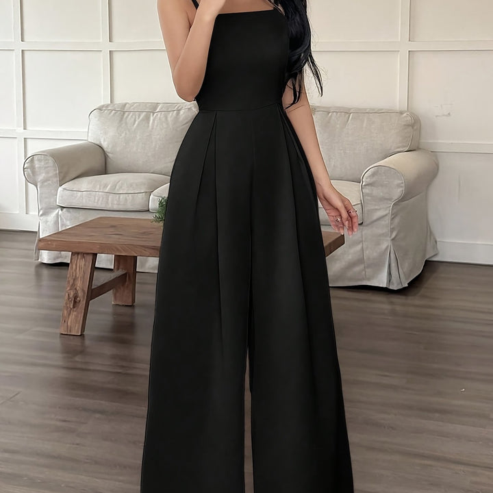 Wide-Leg Loose Solid Color with Ruched Design, Suitable for Summer Women&