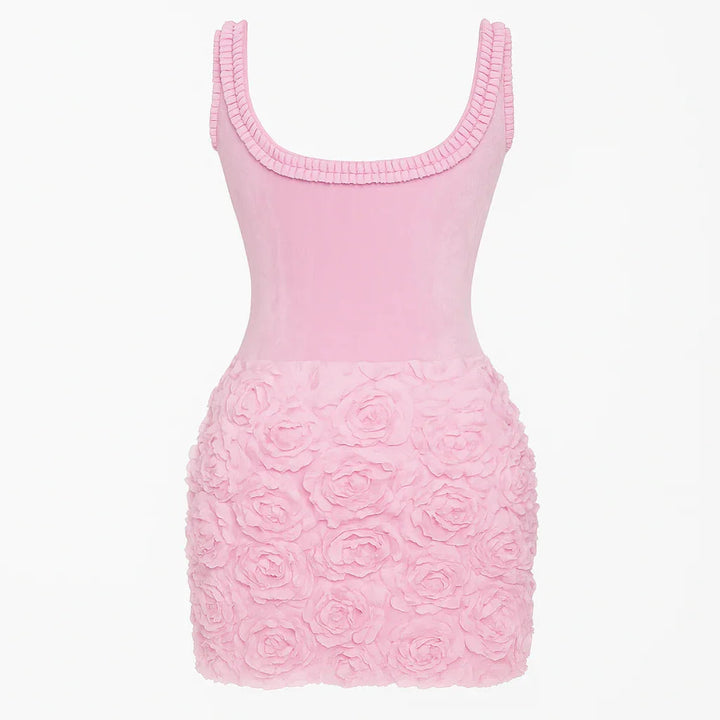 Elira Ruffle Mini Dress With Textured Skirt