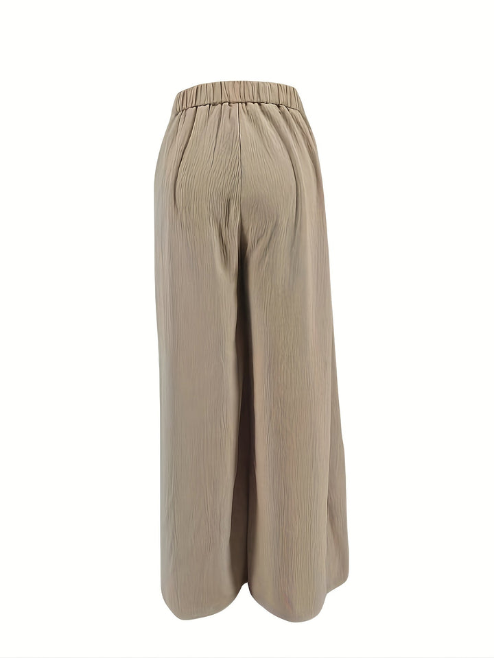 Light Beige Tencel Wide-Leg Pants, Draped And Smooth, Loose And Covering, Lazy And Casual, Super Versatile [Nian Nian]