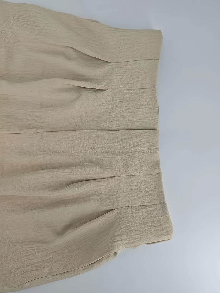 Light Beige Tencel Wide-Leg Pants, Draped And Smooth, Loose And Covering, Lazy And Casual, Super Versatile [Nian Nian]