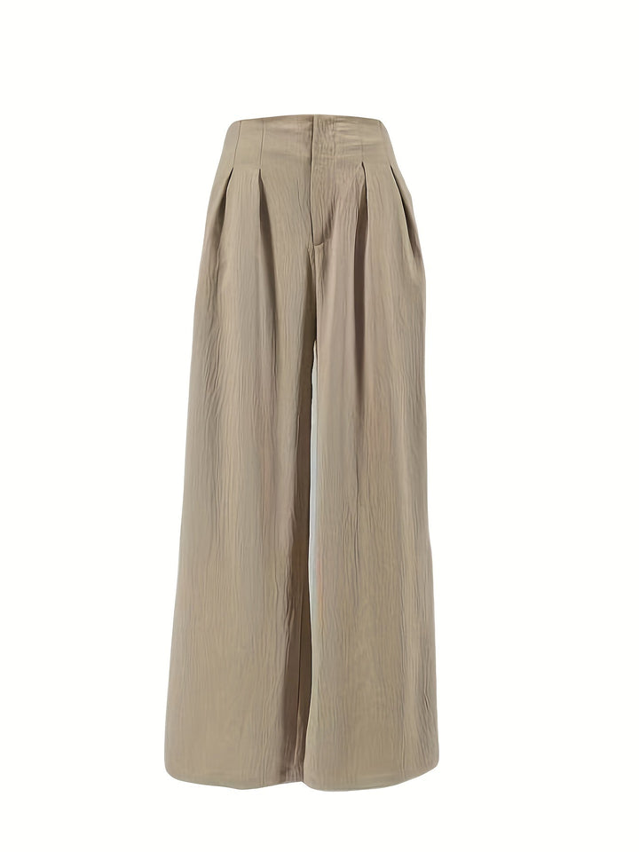 Light Beige Tencel Wide-Leg Pants, Draped And Smooth, Loose And Covering, Lazy And Casual, Super Versatile [Nian Nian]