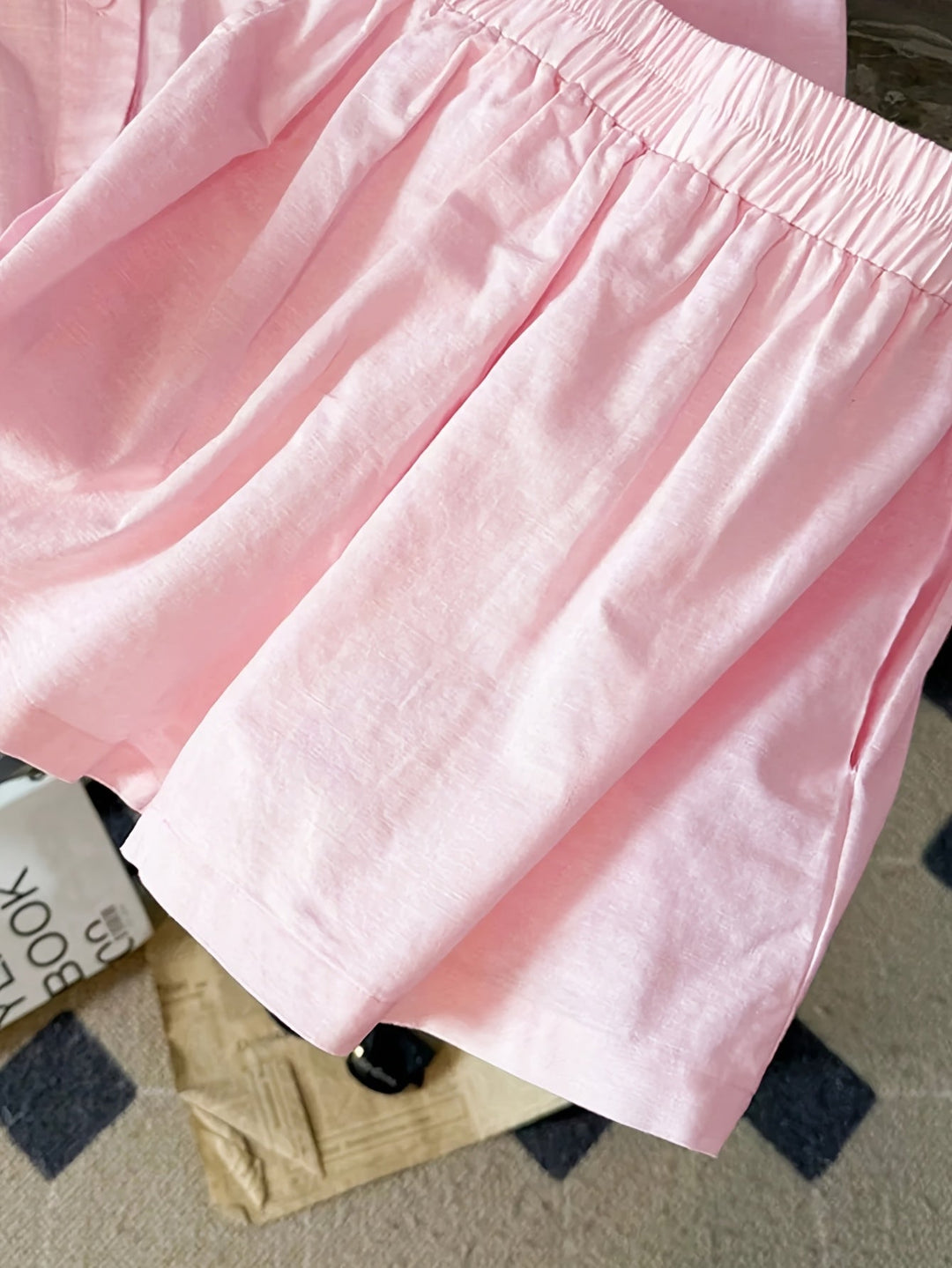 Loose Long Sleeve Top and Shorts Set