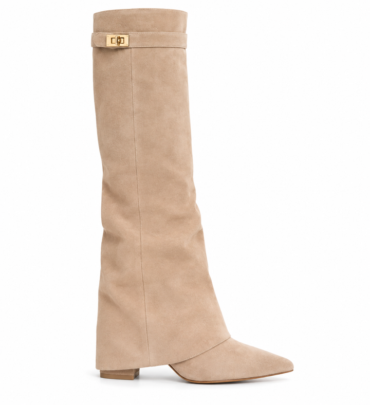 LAMOUR SUEDE BOOTS- KAKI