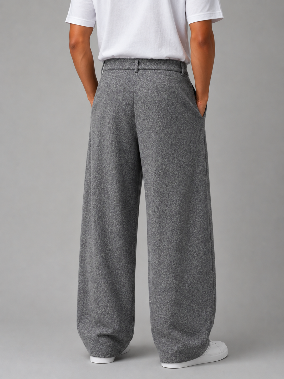 Men’s Gray Wide Leg Trousers – Tailored Pleated Pants | Nero &amp; Luya