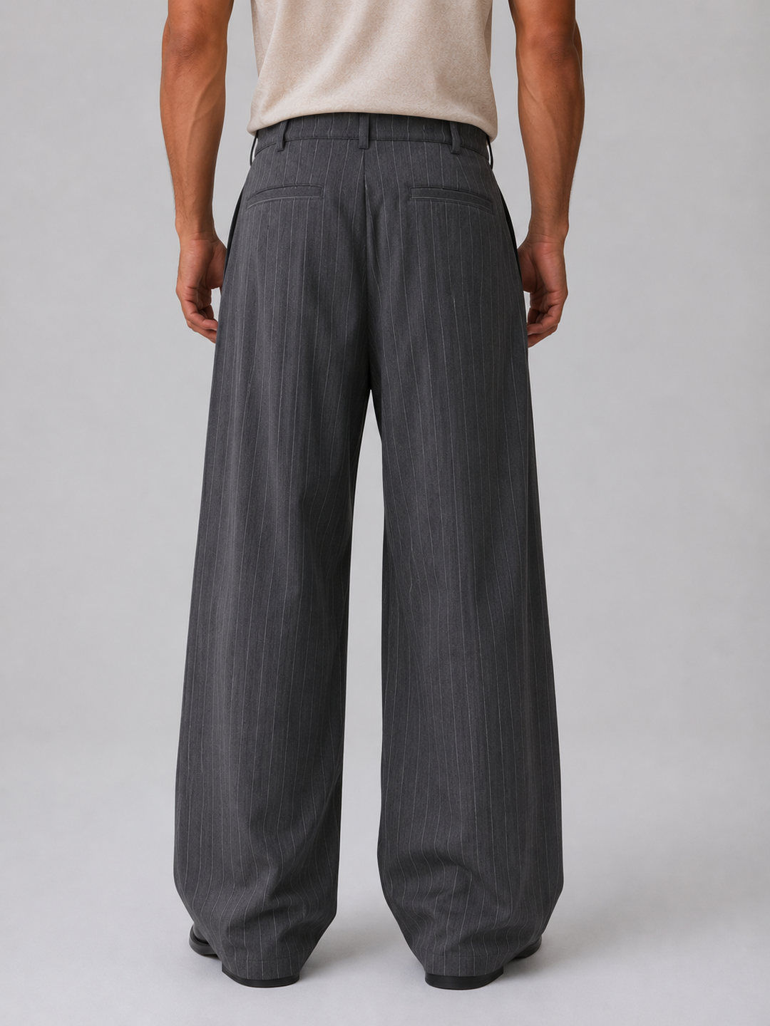 Men’s Pinstripe Wide Leg Trousers – Baggy Tailored Pants | Nero &amp; Luya