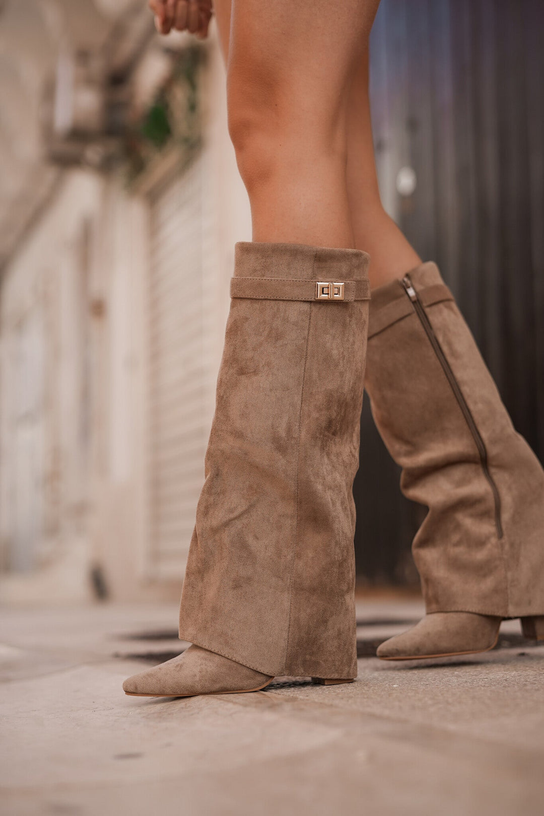 Zava - Suede khaki heels
