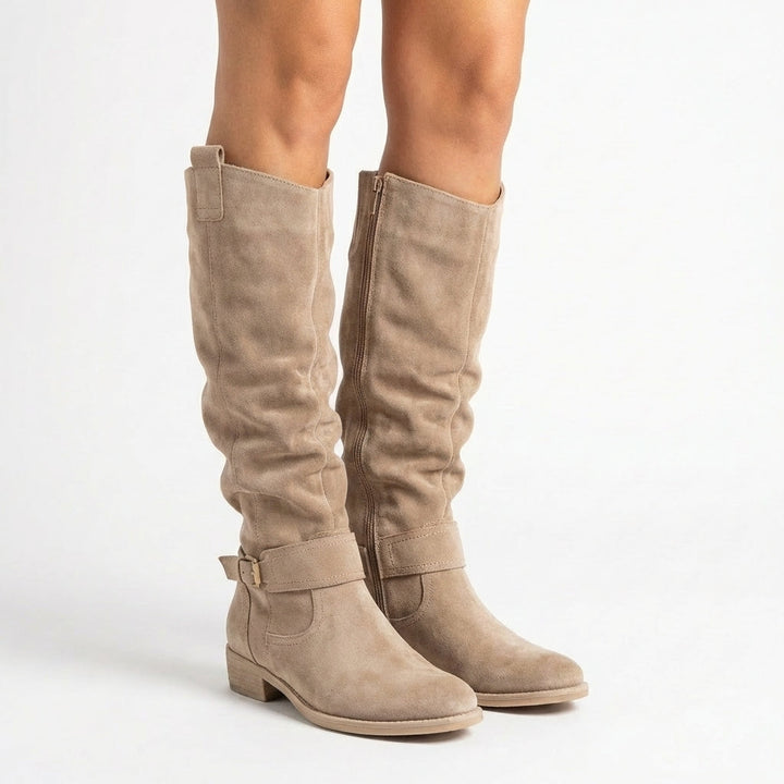 Varelle | Low Heel Knee High Zip Boots