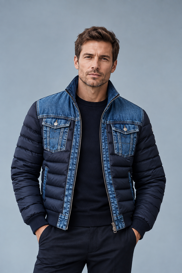 Quilted Lined Denim Jacket