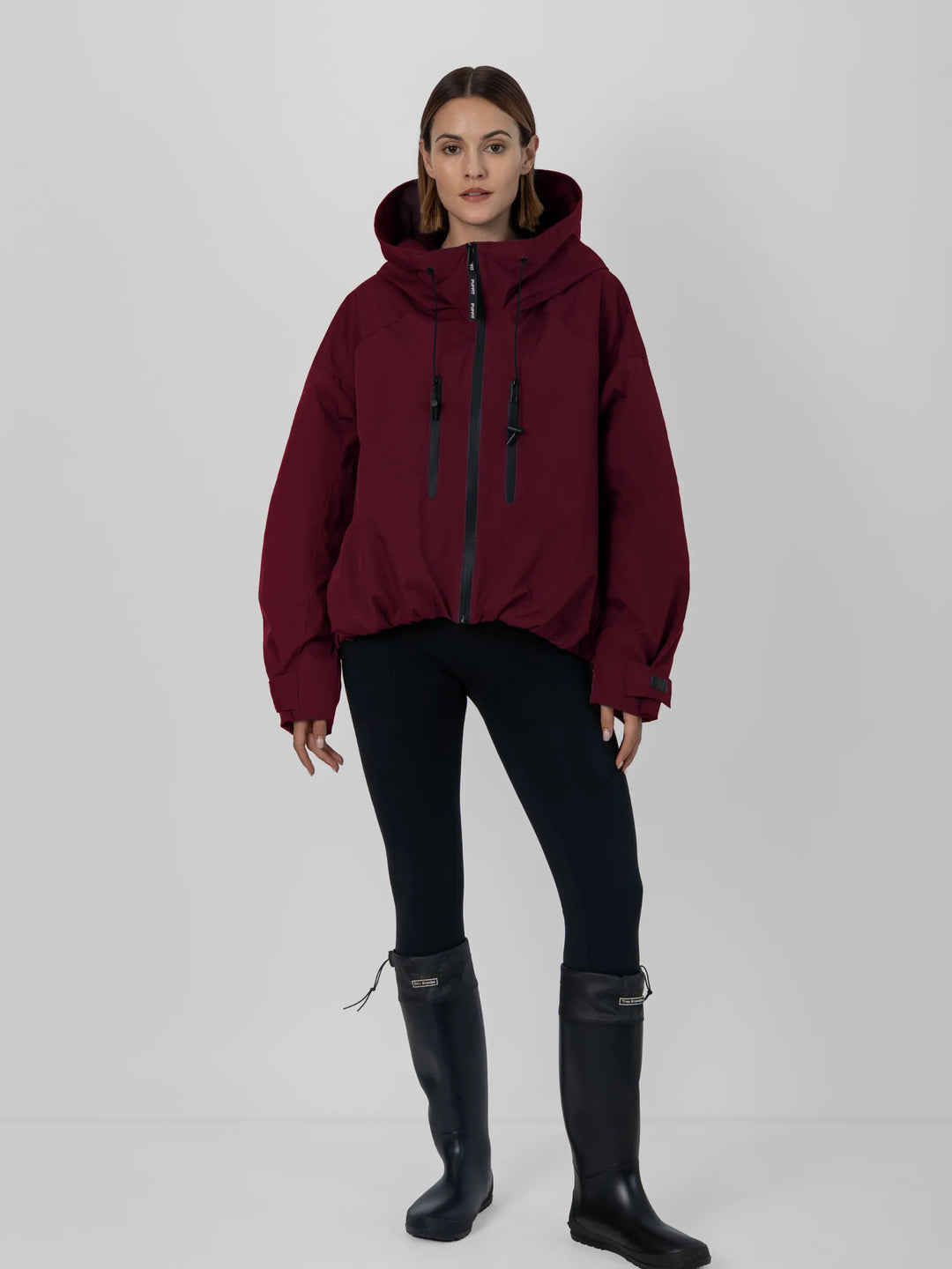 The Elara Fleece Lined Short Oversized Rain Jacket