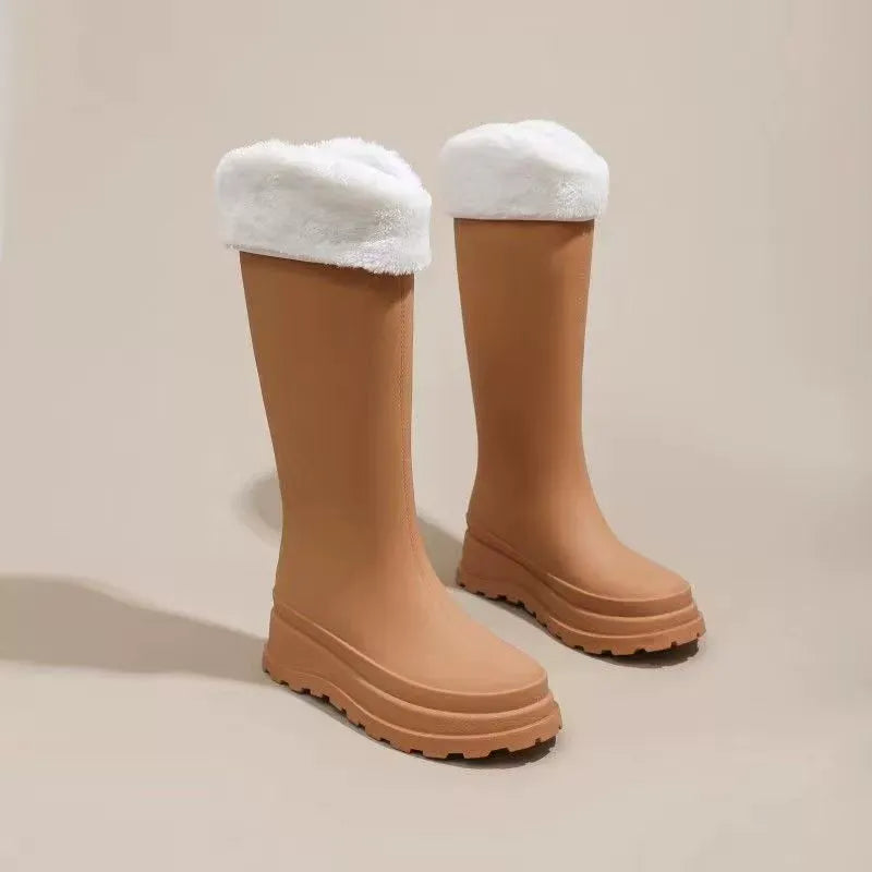 Aimoha  Long Rain Boots with Removable Fleece Cuffs
