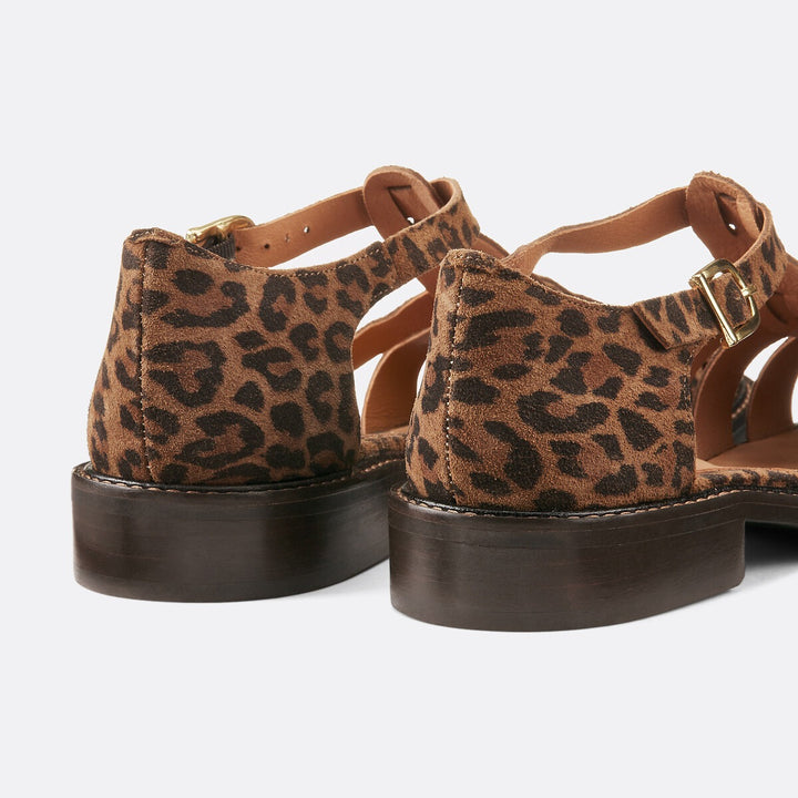Sabine Leopard Print Woven Fisherman Sandals