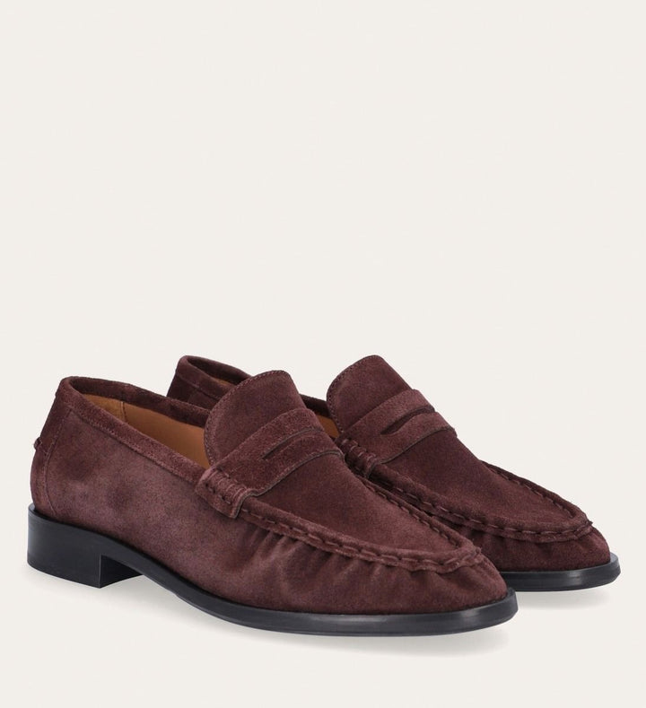 Burgundy Suede Loafers
