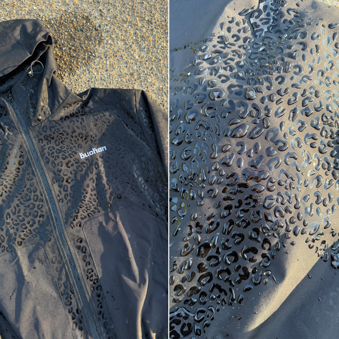 Water Reactive Cheetah Rain Jacket - Blue
