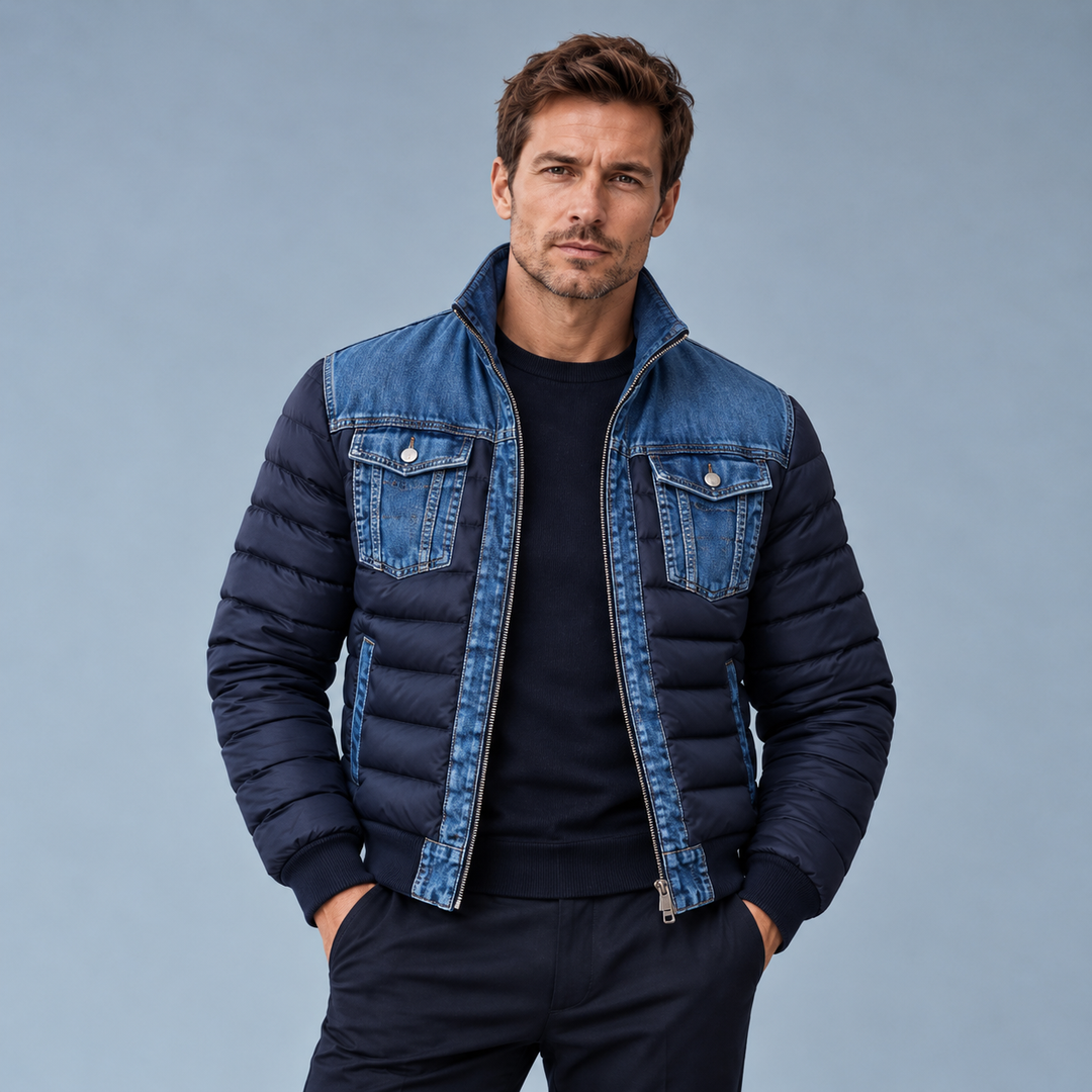 Quilted Lined Denim Jacket