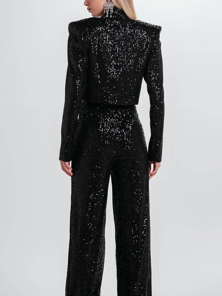 Classic Fashion Sequin High Waist Pocket Pants