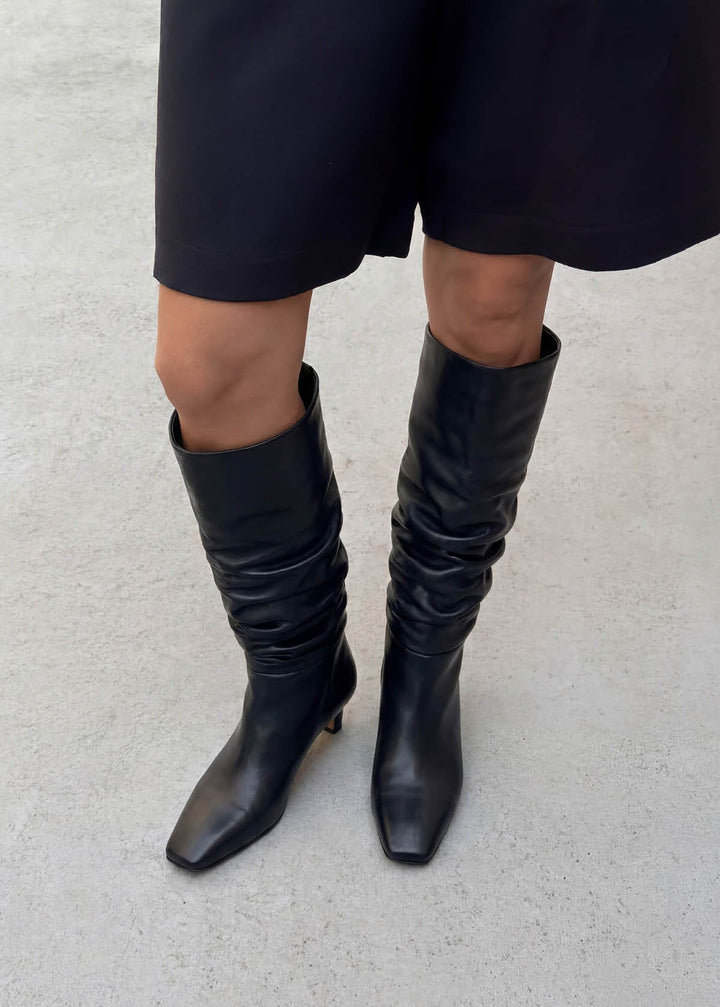 Kalila Black Leather Boots