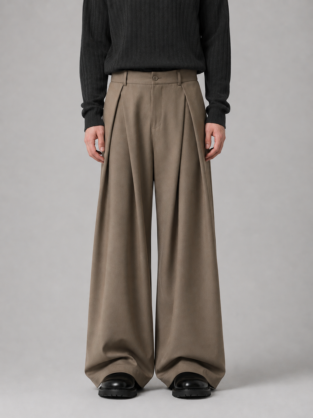 Men’s Wide Leg Trousers – Pleated Tailored Baggy Fit | Nero &amp; Luya