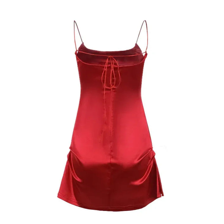 Kylie Silk Satin Red Mini Dress
