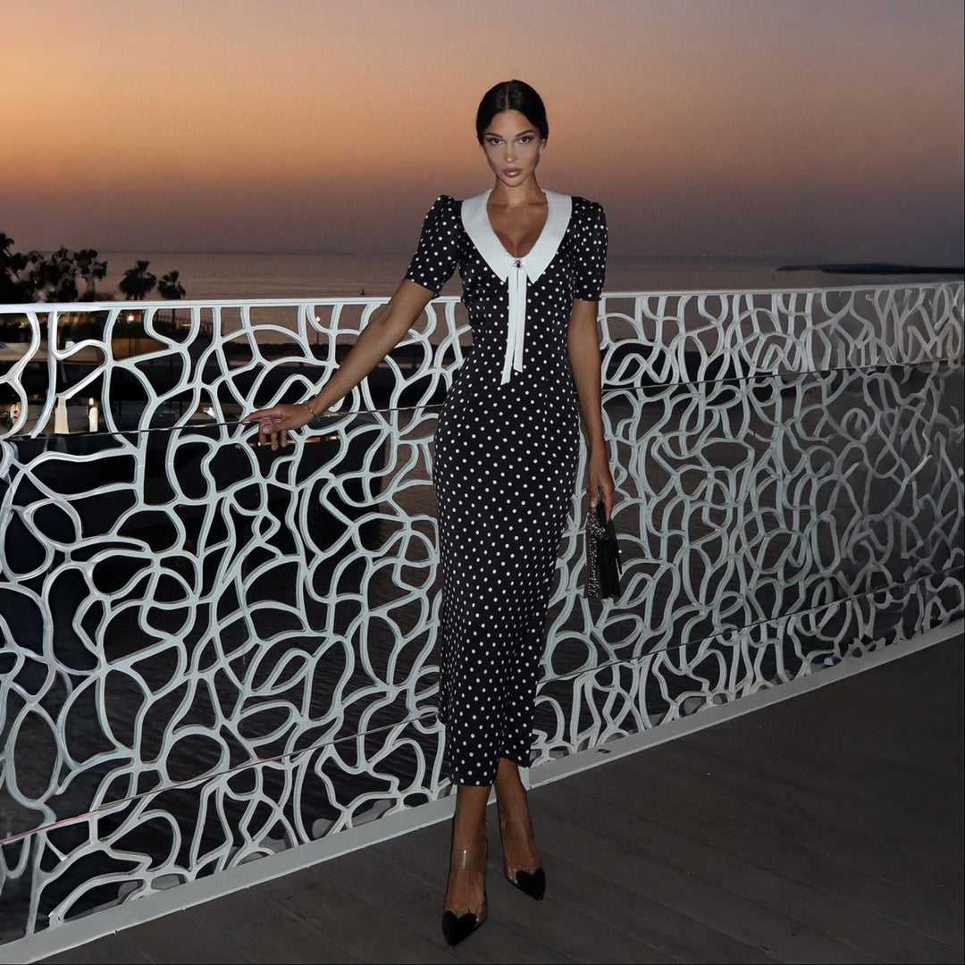 Manon Polka Dot Vintage Midi Dress
