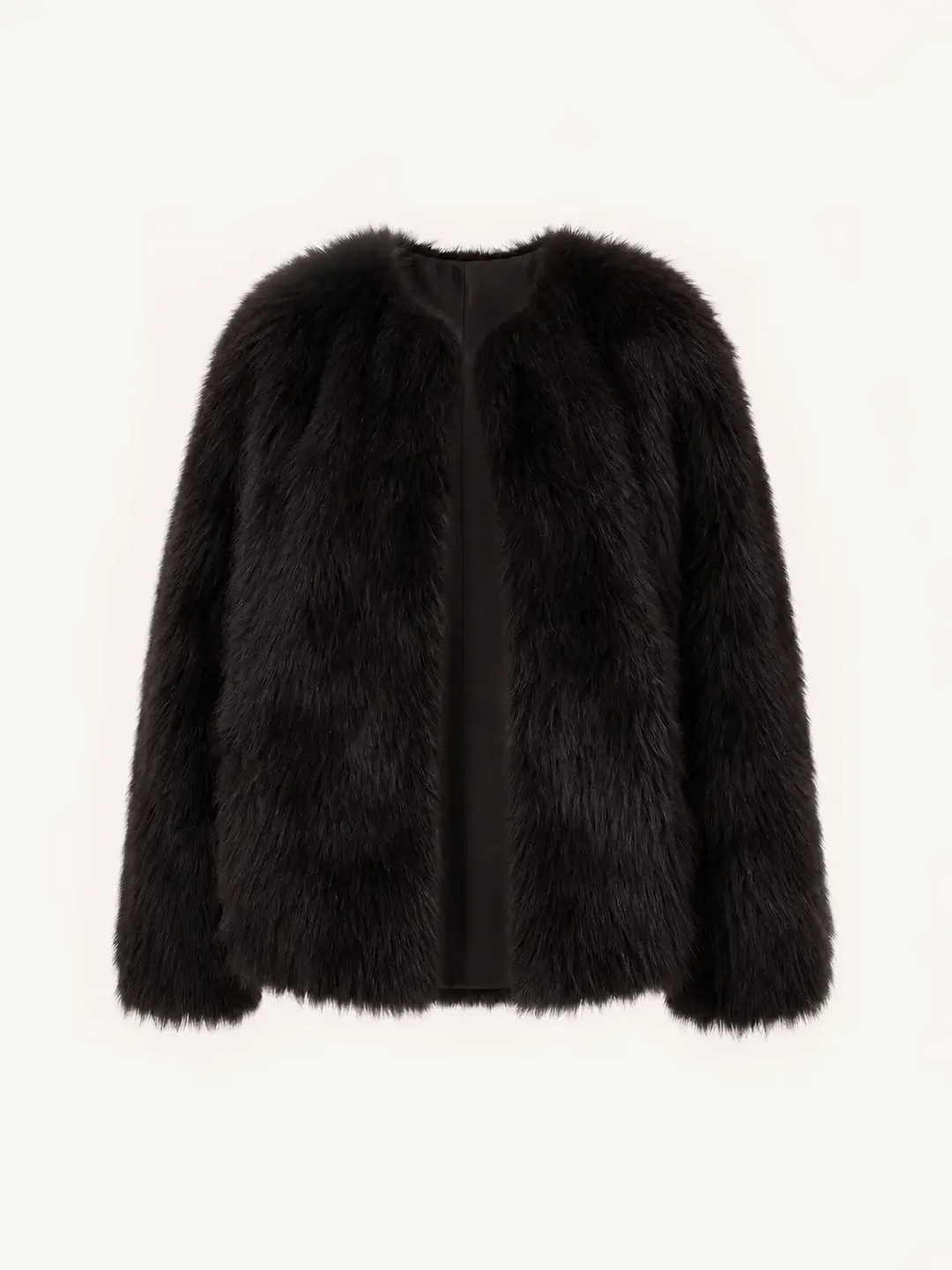 Morning Mist Manor Urban Chic Chicken Heart Collar Drop Shoulder Fox Fur Coat